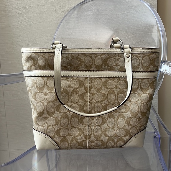 NEW Coach Monogram Canvas Tote - Picture 2 of 5